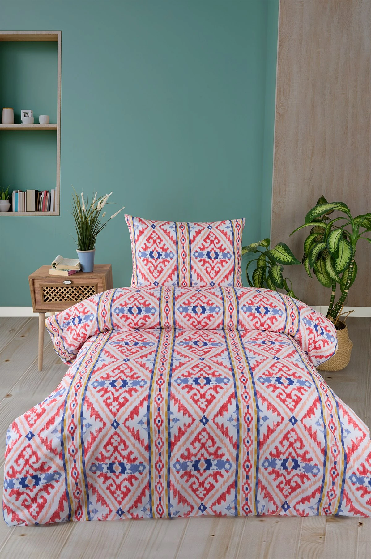 Ranforce Pamuklu Tek Kişilik Nevresim Seti -Çarşafsız - Rug Somon