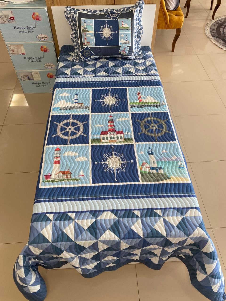 Tek Kişilik Yatak Örtüsü Anchor