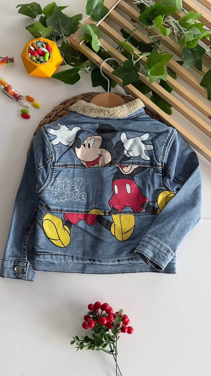 9207-1 Mickey Mouse İçi Welsoft Kot Ceket