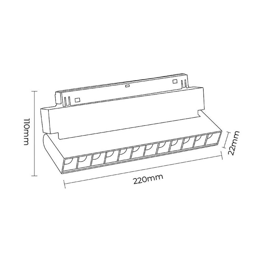 Forlife Siyah Lensli Hareketli Magnet Armatür 12W 4000K Ilık Beyaz FL-5522