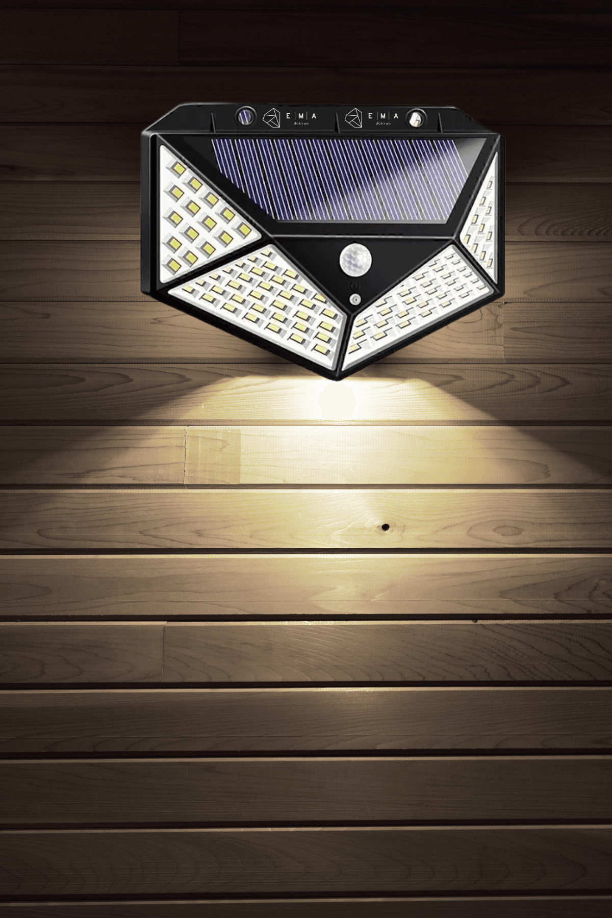 Solar Sensörlü Duvar Apliği 40W | Güneş Enerjili IP65 Dış Mekan Lamba