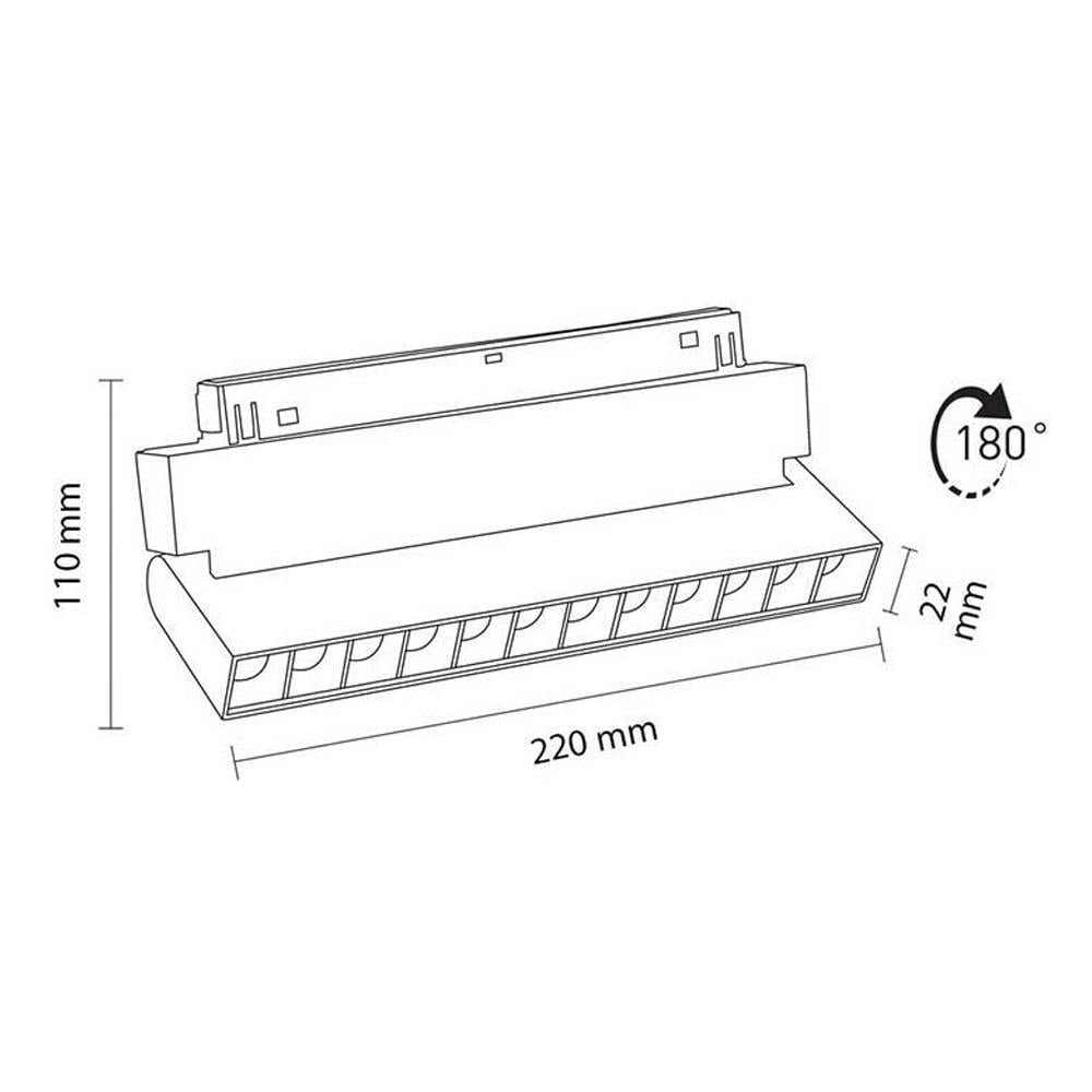 Forlife Rose Lensli Hareketli Dimlenebilir Magnet Armatür 12W 4000K Ilık Beyaz FL-5522 RD