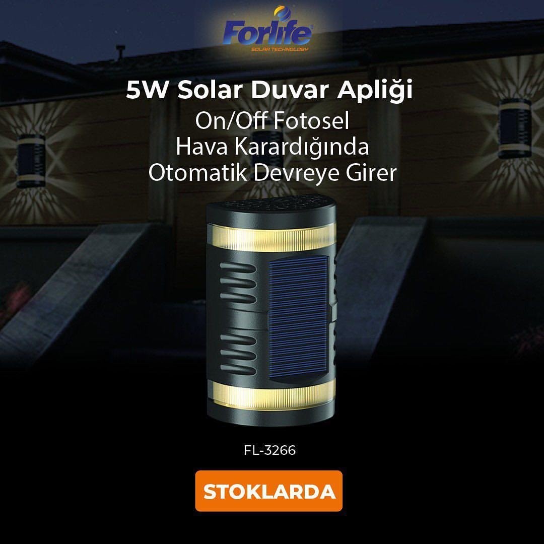 Forlife Solar Duvar Apliği 5W Fl-3266