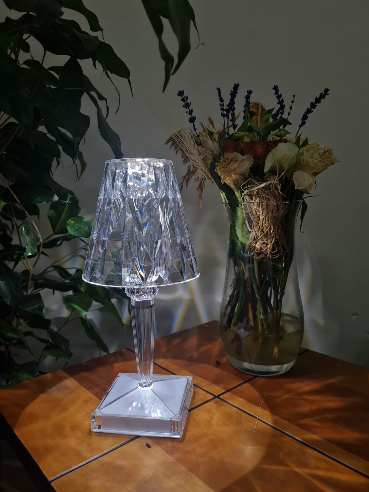 Forlife Kristal Şarjlı Led Masa Lambası ve Abajur Fl-8074