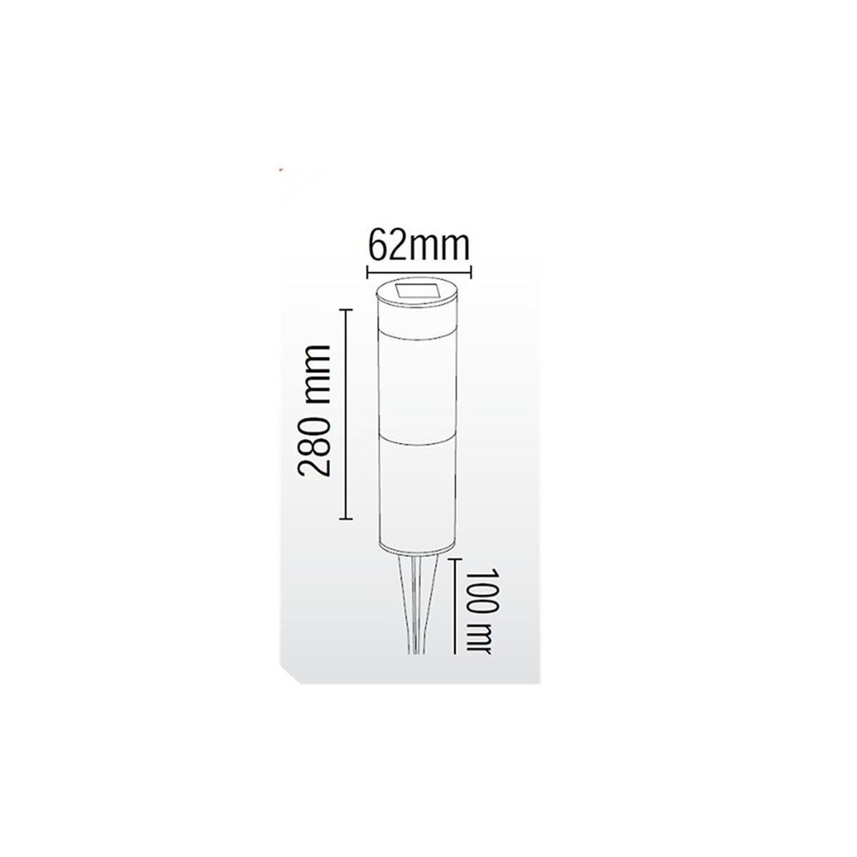 Forlife Solar Metal Uzun Çim Armatürü 3W 3200k Gün Işığı FL-3224