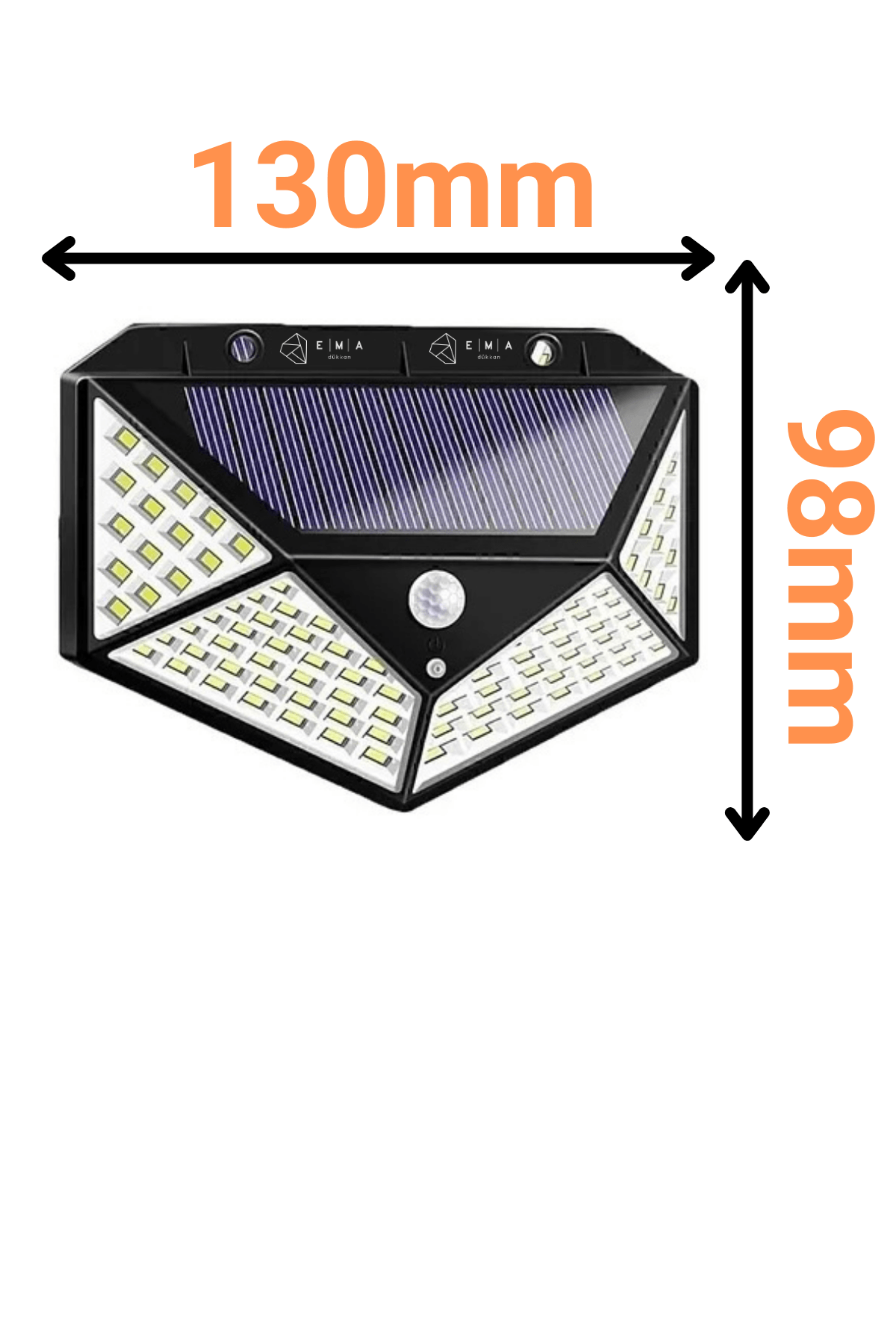100 Ledli 6500K Solar Duvar Armatürü