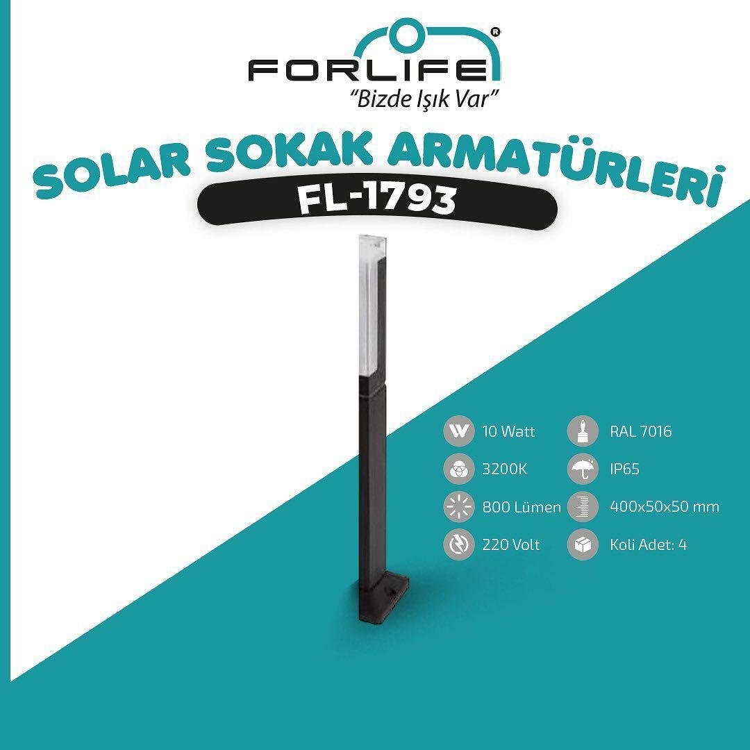 Forlife Bollard Bahçe Armatürü Ladin 40cm 10W 3200k Gün Işığı FL-1793