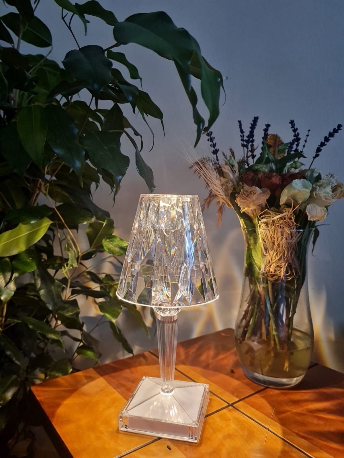 Forlife Kristal Şarjlı Led Masa Lambası ve Abajur Fl-8074