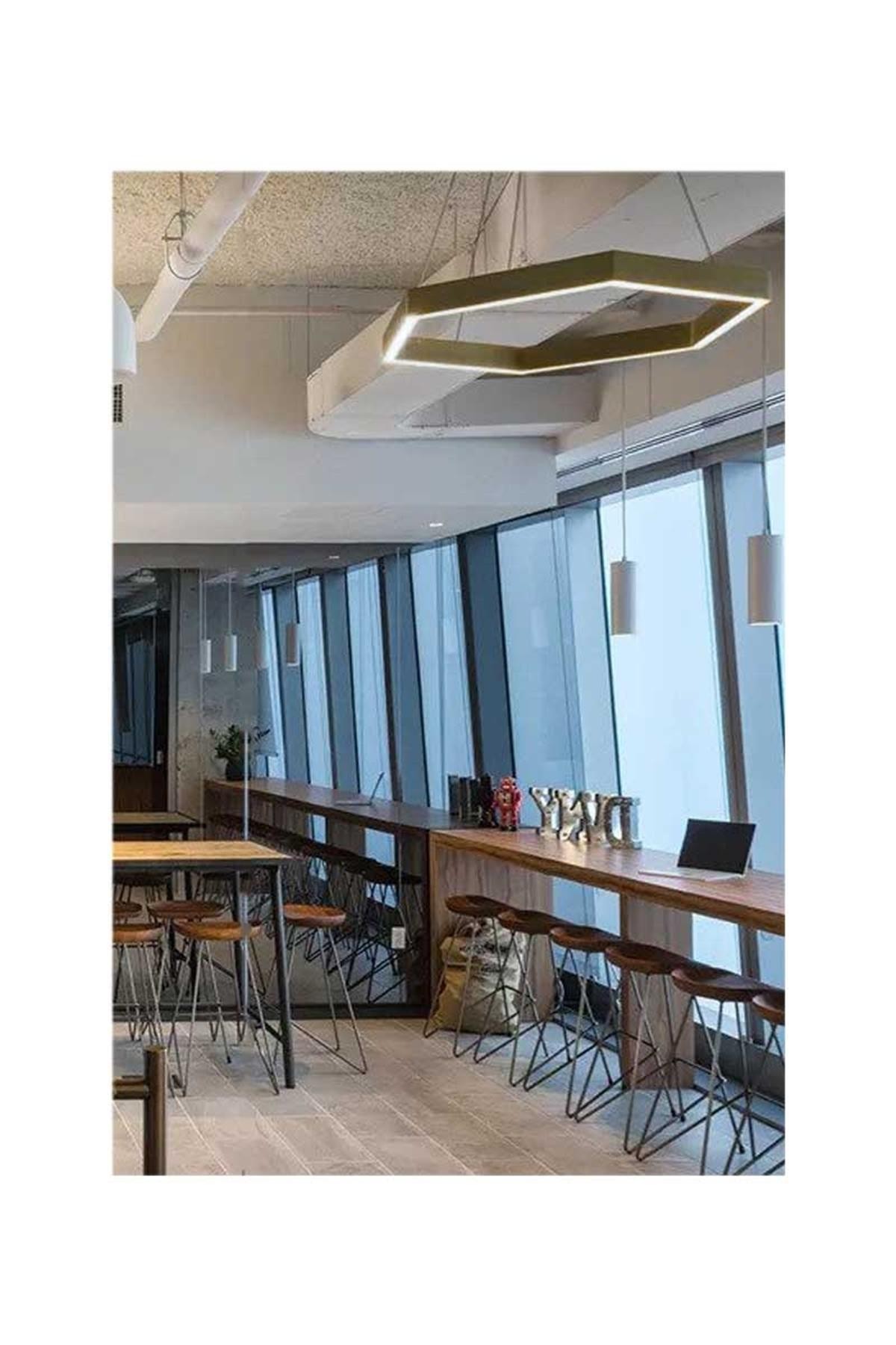 Forlife Altıgen Linear Armatür Kol 30Cm 60W 4000K Ilık Beyaz Fl-99035
