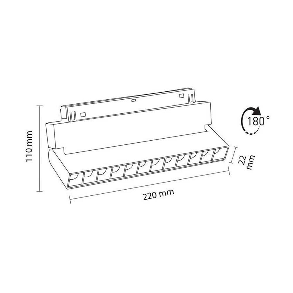 Forlife Silver Lensli Hareketli Dimlenebilir Magnet Armatür 12W 6500K Beyaz FL-5522 SD