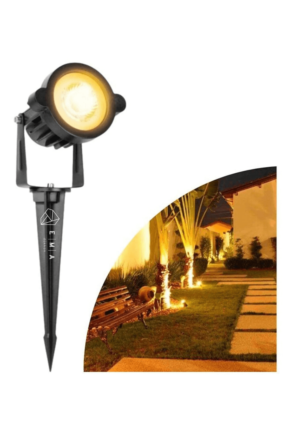 7W Kazıklı Çim Armatürü IP65 SMD LED Dış Mekan Aydınlatma