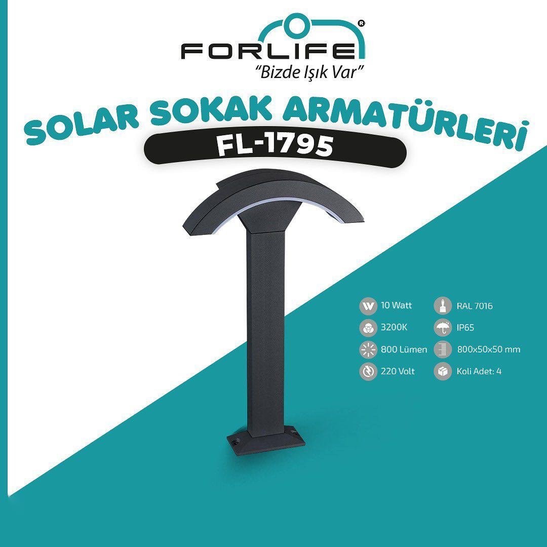 Forlife Bollard Bahçe Armatürü Gürgen 60cm 10W 3200k Gün Işığı FL-1795