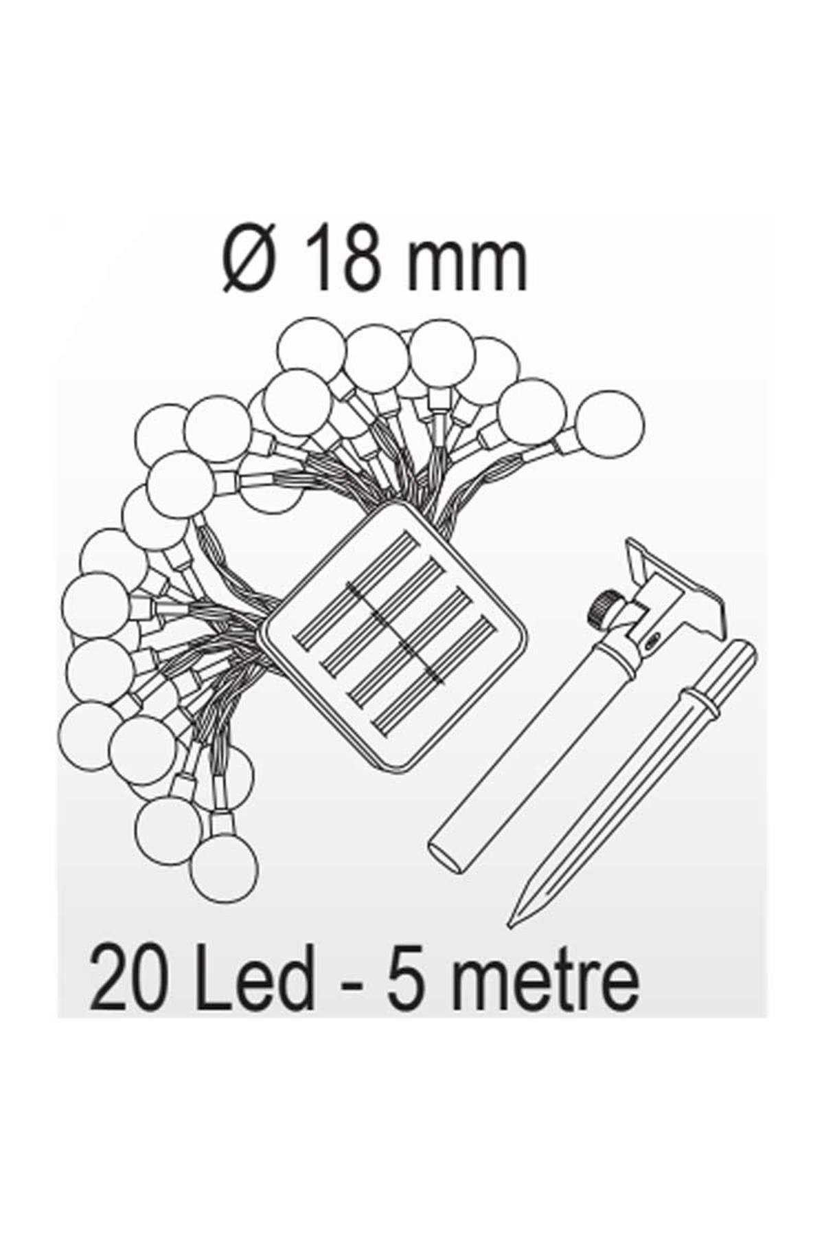 Forlife 20W Solar 5 Metre 7 Mod Işık Zinciri Gün Işığı Fl-3201