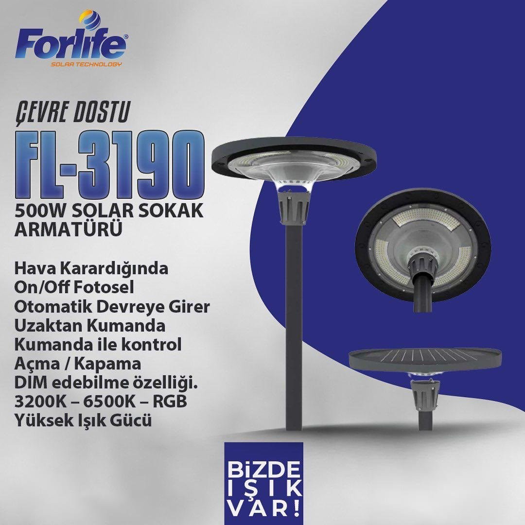 Forlife Solar Alüminyum Aydınlatma Direği 500W FL-3190 D1