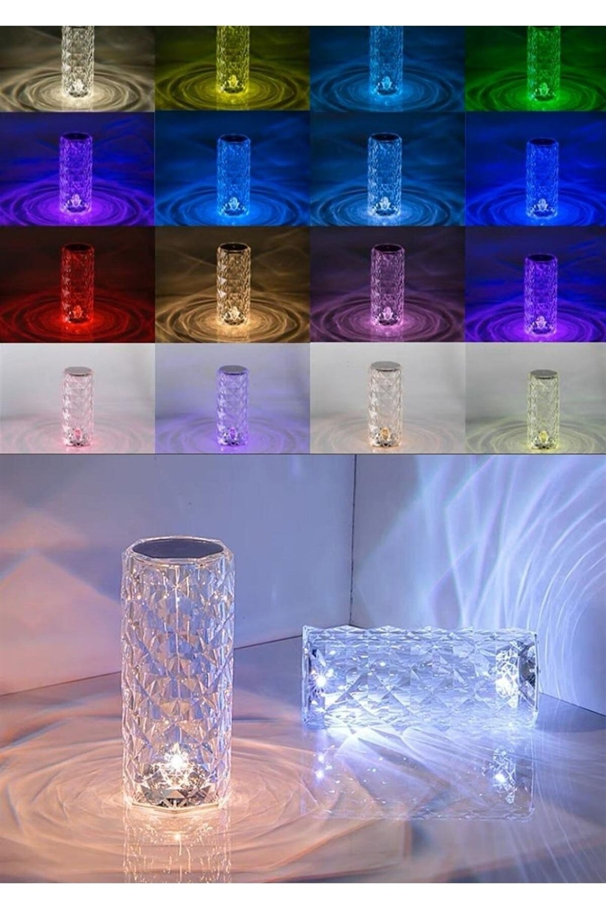 Forlife Kristal Şarjlı Led Masa Lambası ve Abajur Fl-8077