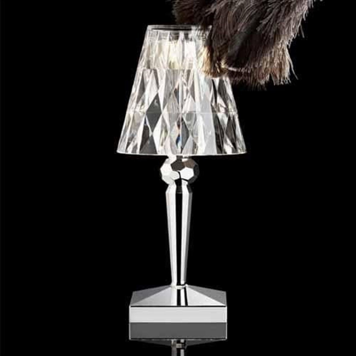 Forlife Kristal Şarjlı Led Masa Lambası ve Abajur Fl-8074