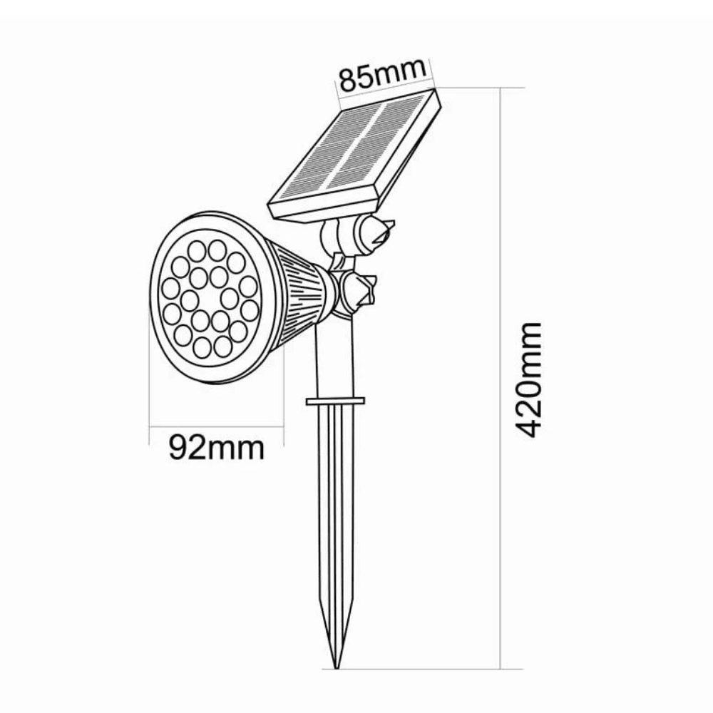 Forlife Solar Bahçe Çim Armatürü 18W Rgb Fl-3126