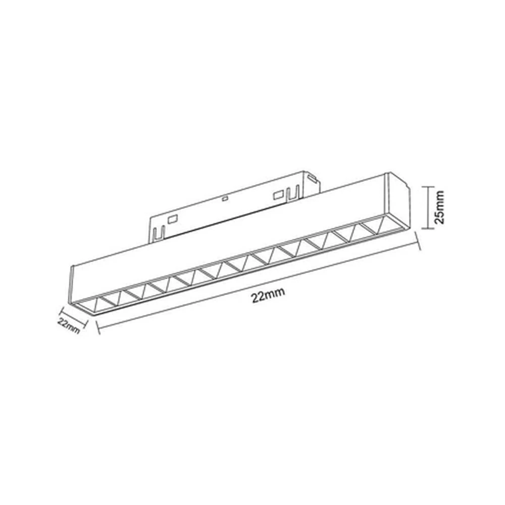 Forlife Siyah Lensli Dimlenebilir Magnet Armatür 12W 6500K Beyaz FL-5512 D