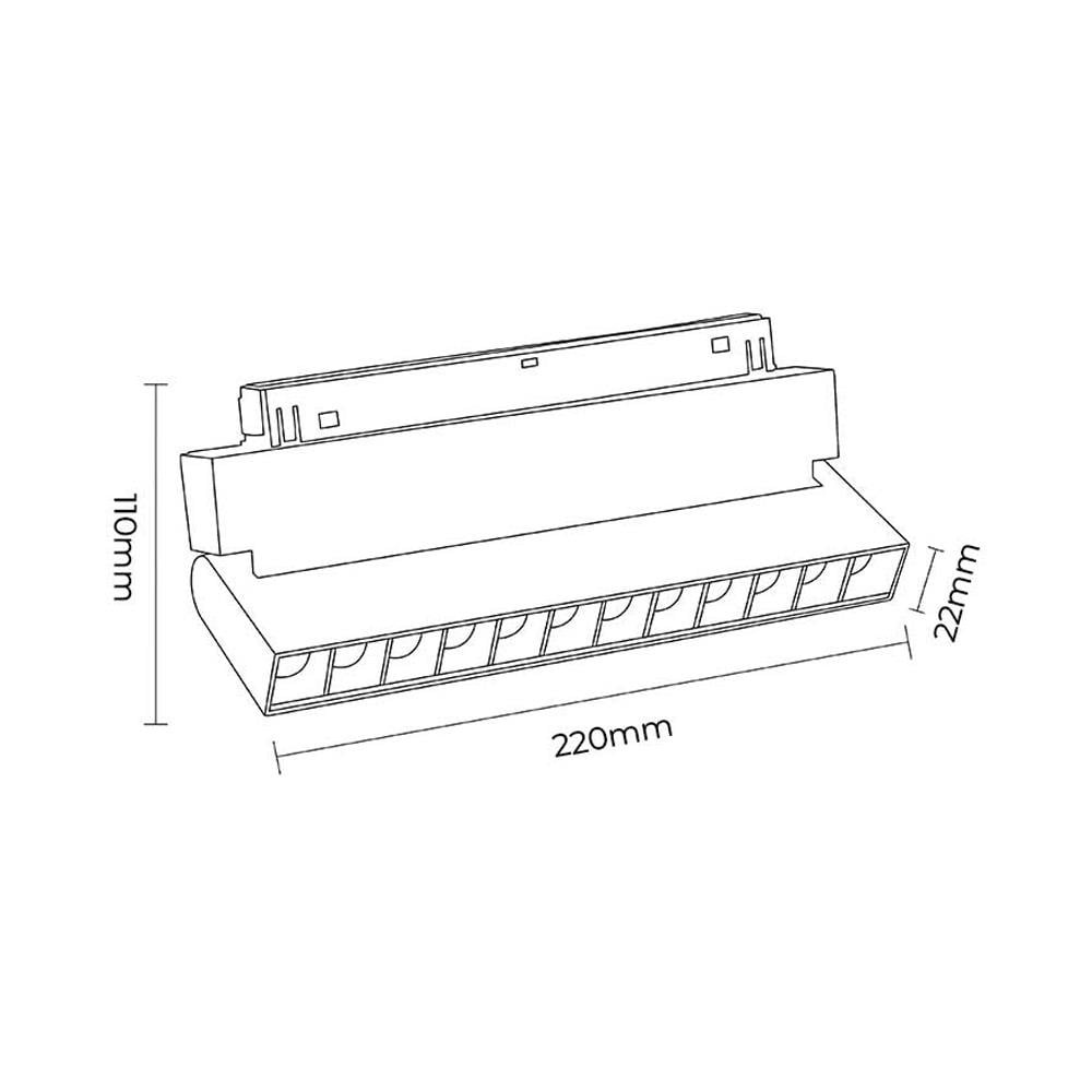 Forlife Beyaz Lensli Hareketli Magnet Armatür 12W 6500K Beyaz FL-5522 W