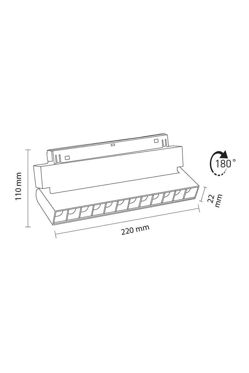 Forlife Rose Lensli Hareketli Dimlenebilir Magnet Armatür 12W 6500K Beyaz FL-5522 RD