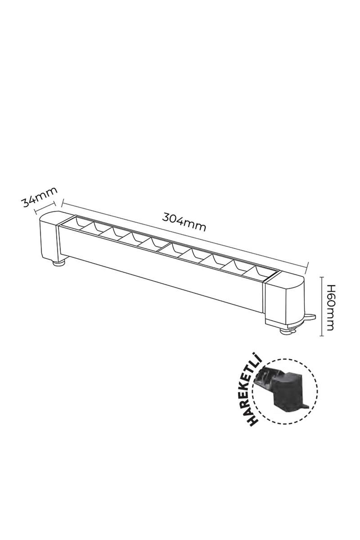 Forlife Siyah Kasa Silver Lensli Ray Armatürü 20W 3200K Gün Işığı Fl-5582 Ss