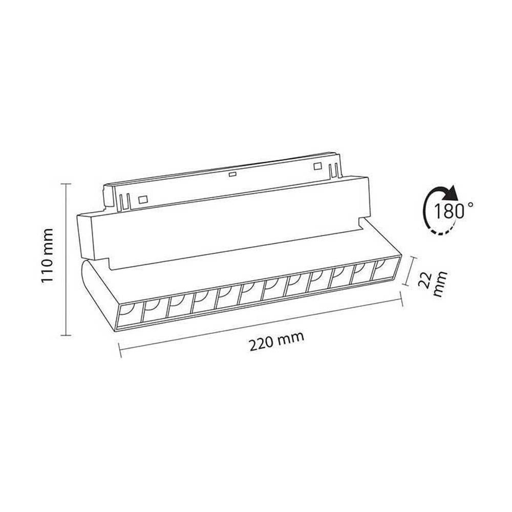 Forlife Silver Lensli Hareketli Dimlenebilir Magnet Armatür 12W 3200K Gün Işığı FL-5522 SD