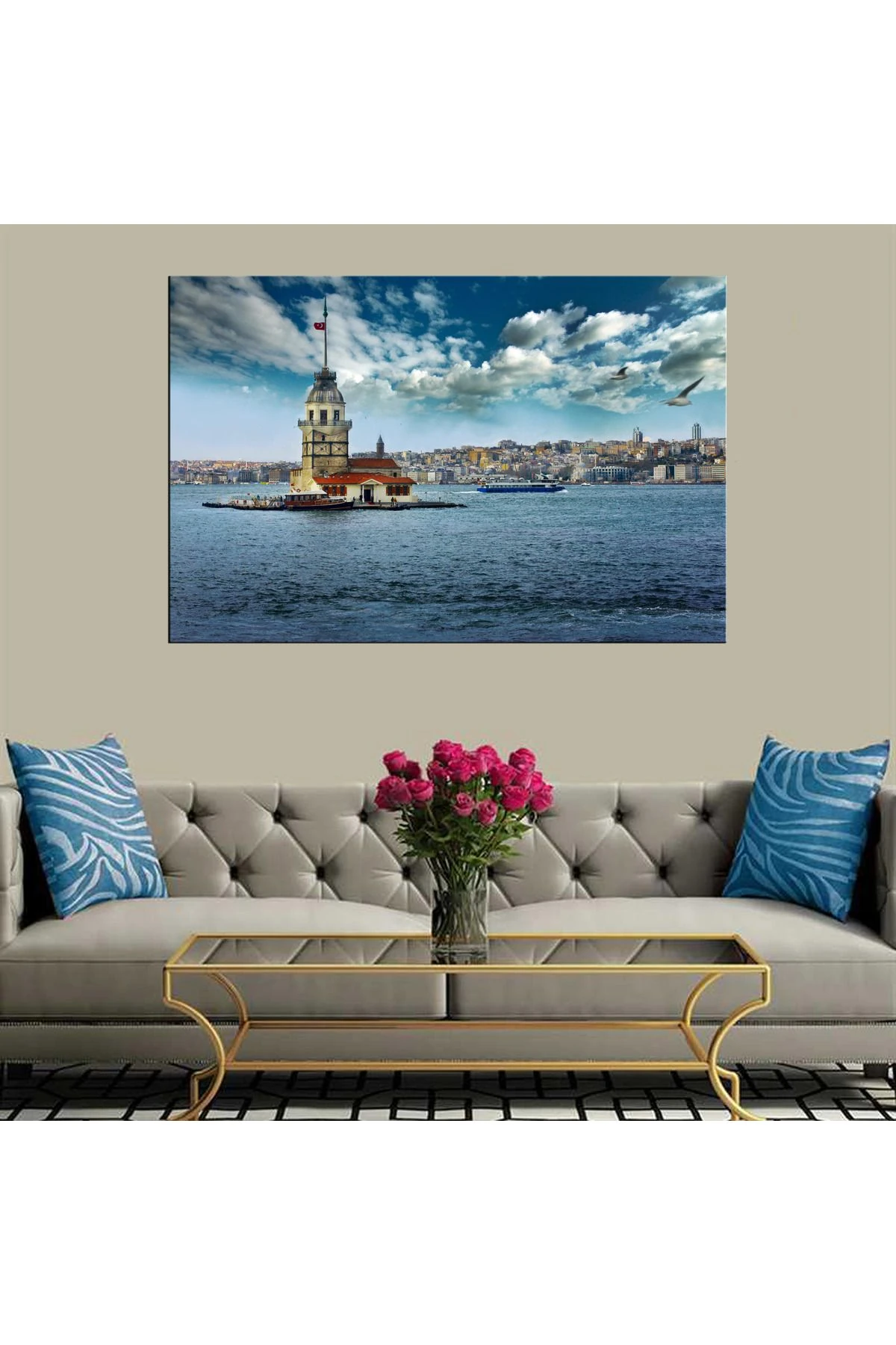 Dekoratif Baskı İstanbul Kız Kulesi Kanvas Tablo