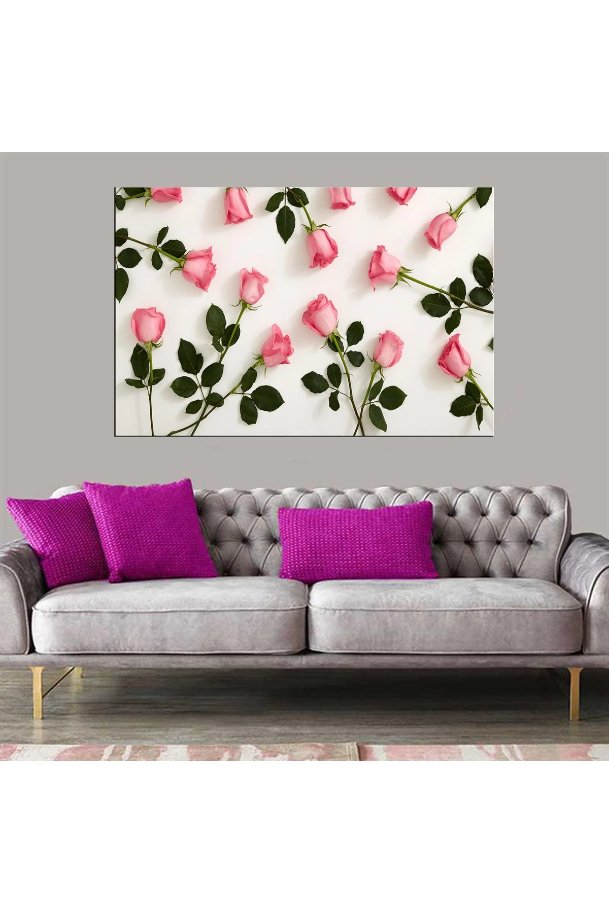 Dekoratif Baskı Çiçekler Kanvas Tablo
