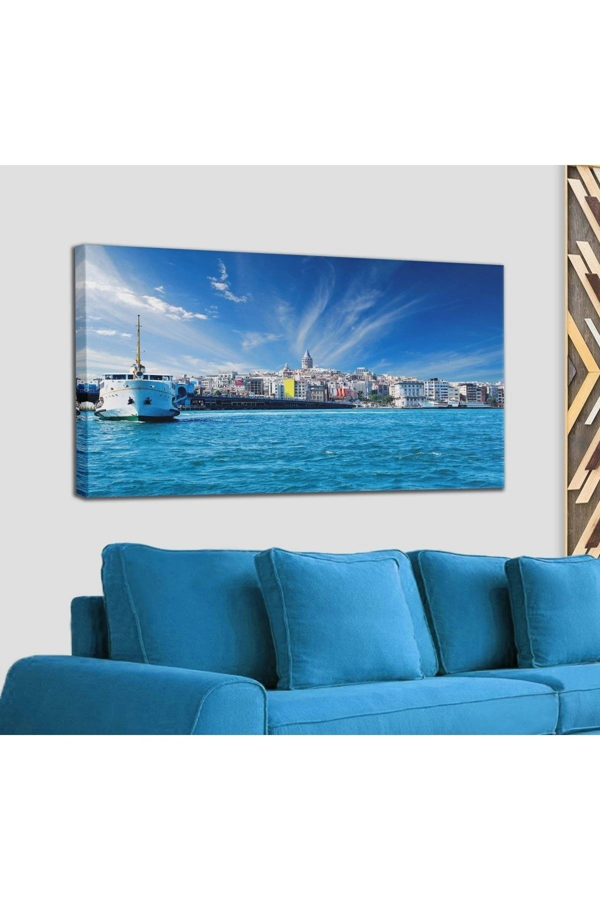 Galata Köprüsü Manzarası Dekoratif Kanvas Tablo 1199