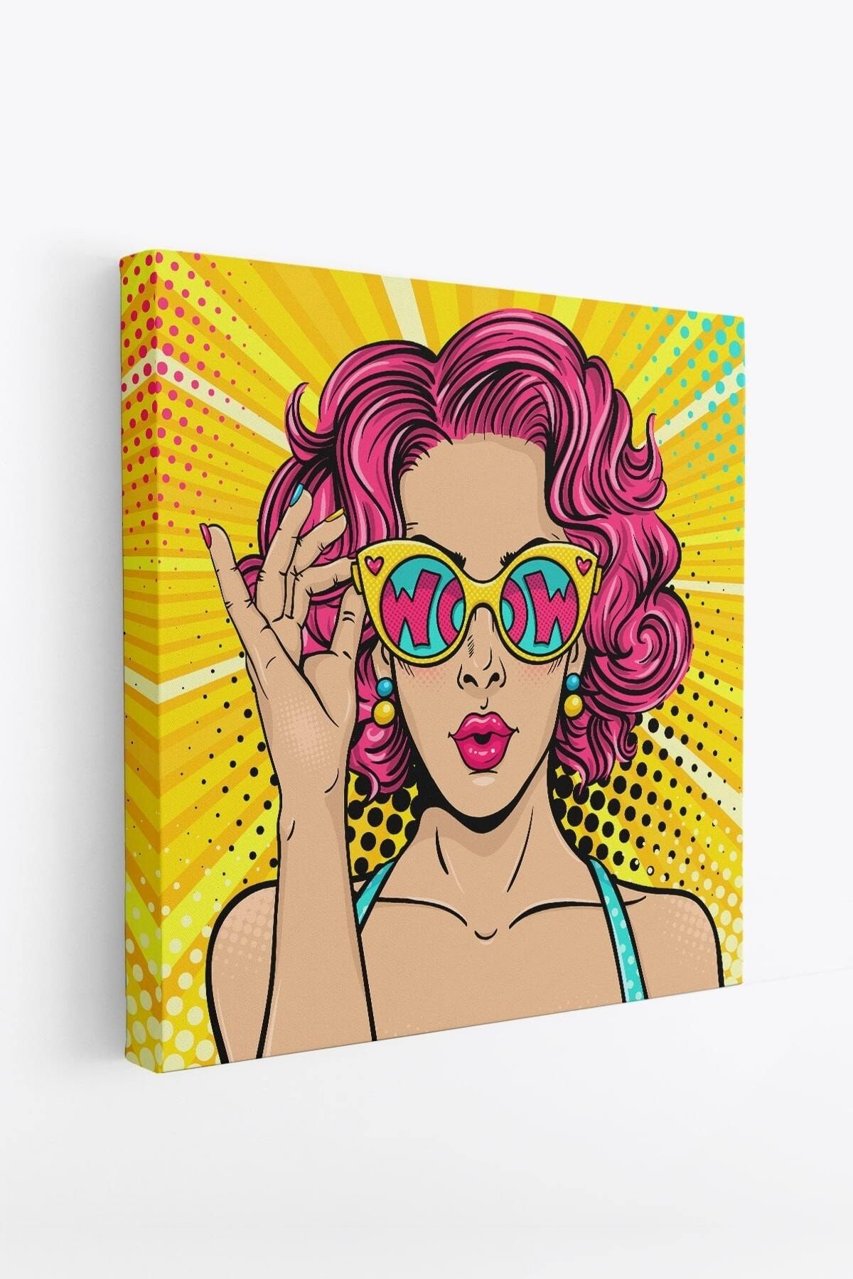 Retro Çizgi Roman Kadını Dekoratif Kanvas Duvar Tablosu