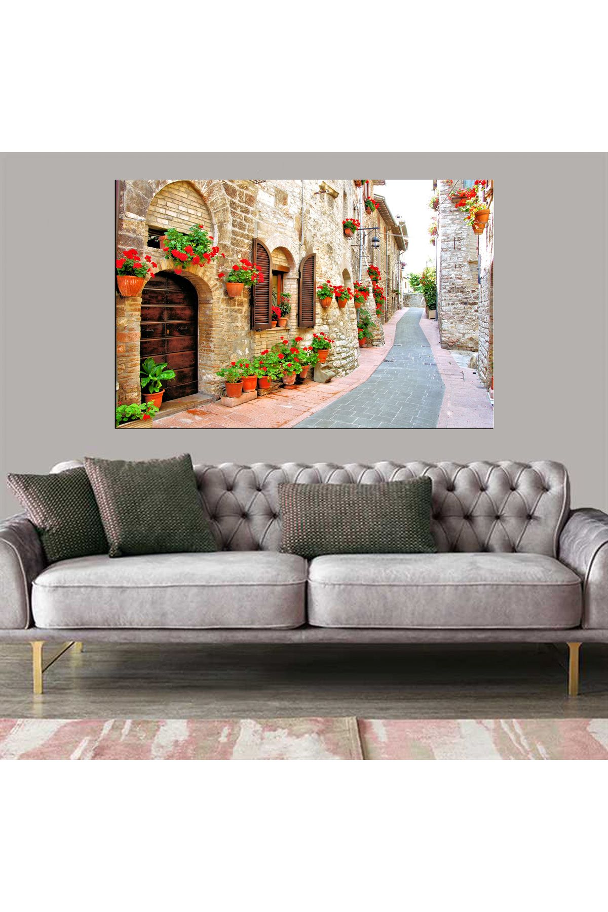 Dekoratif Baskı Çiçekli Duvarlar Kanvas Tablo