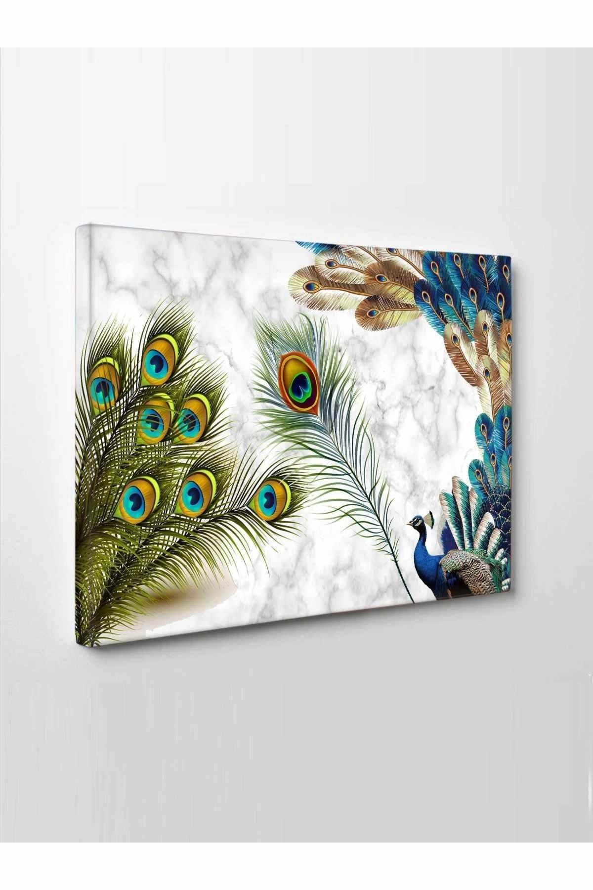 Dekoratif Tavuskuşu Kanvas Tablo