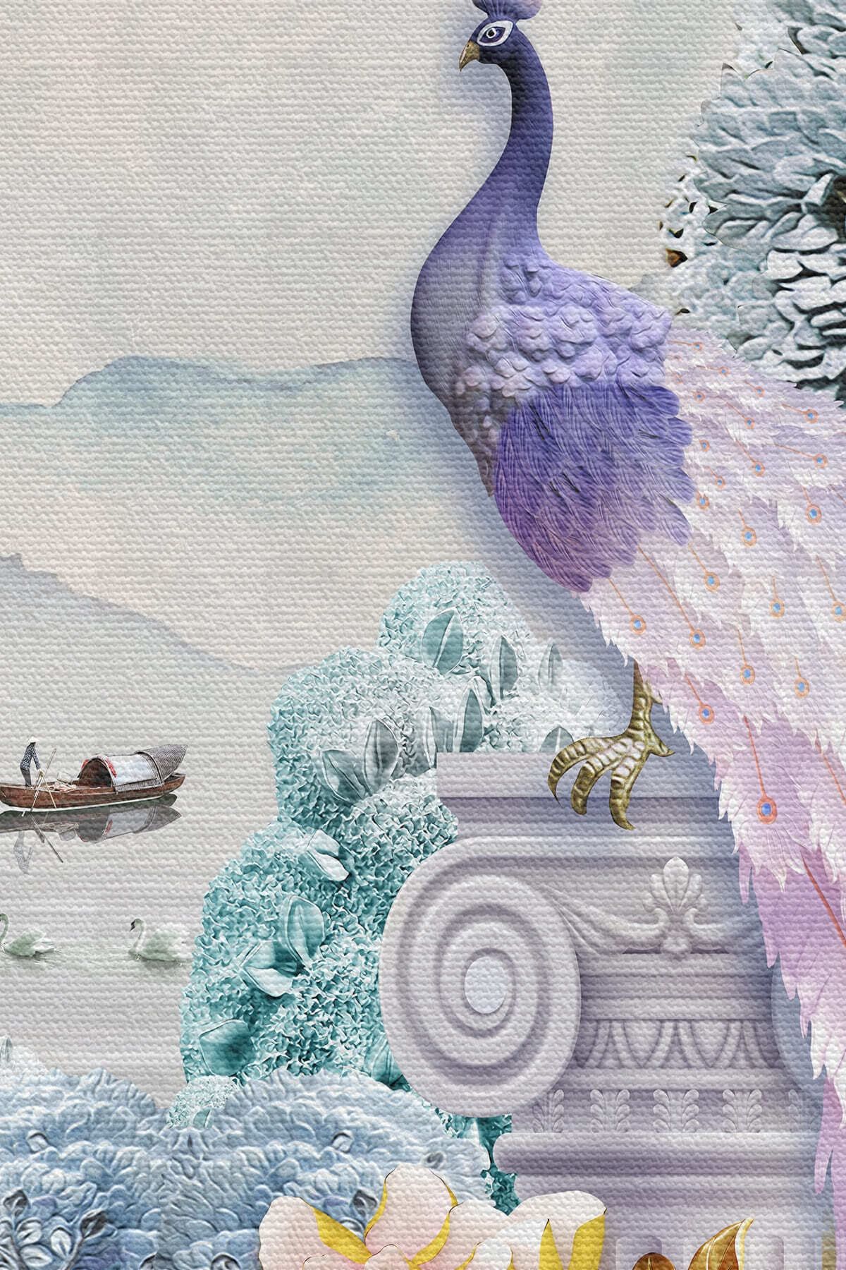 Ormandaki Hayvanlar Dekoratif Kanvas Duvar Tablosu