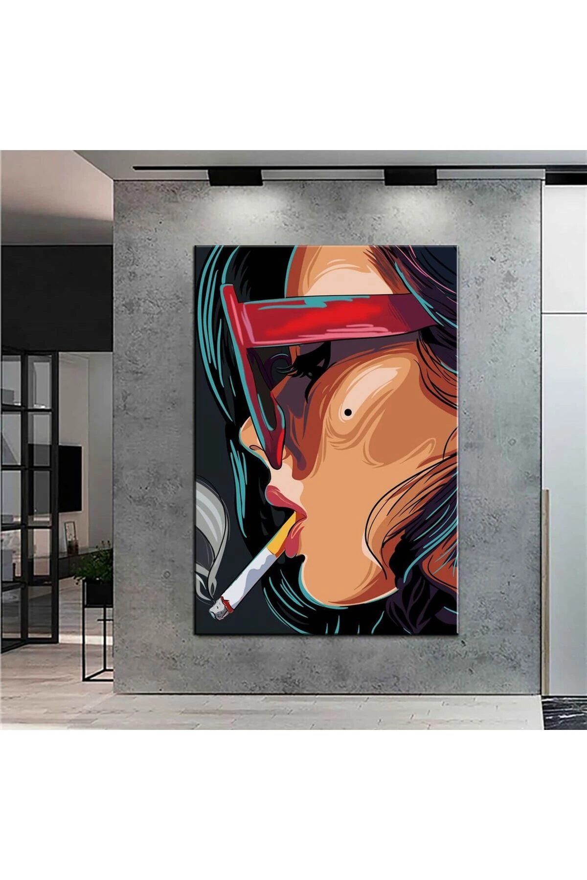 Dekoratif Baskı İllüstrasyon Kadın Kanvas Tablo
