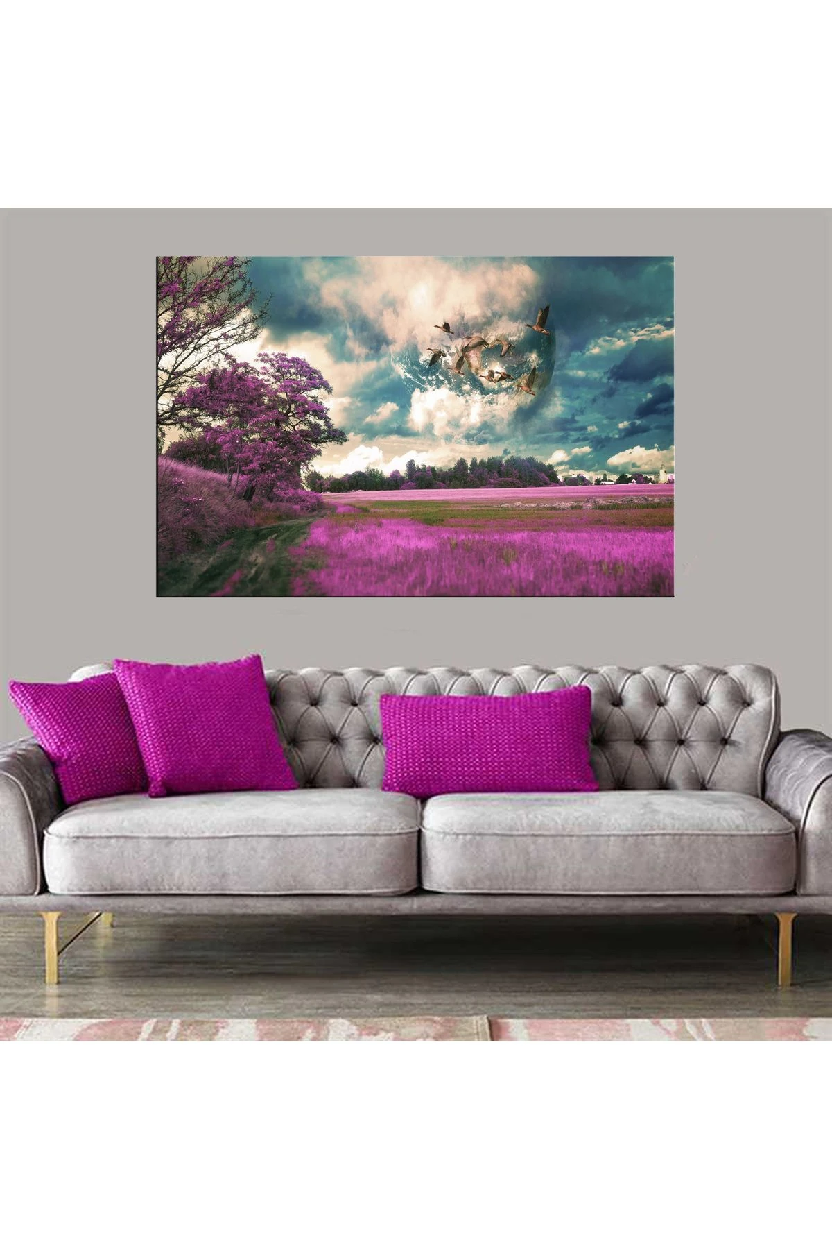 Dekoratif Baskı Kuşlar Kanvas Tablo