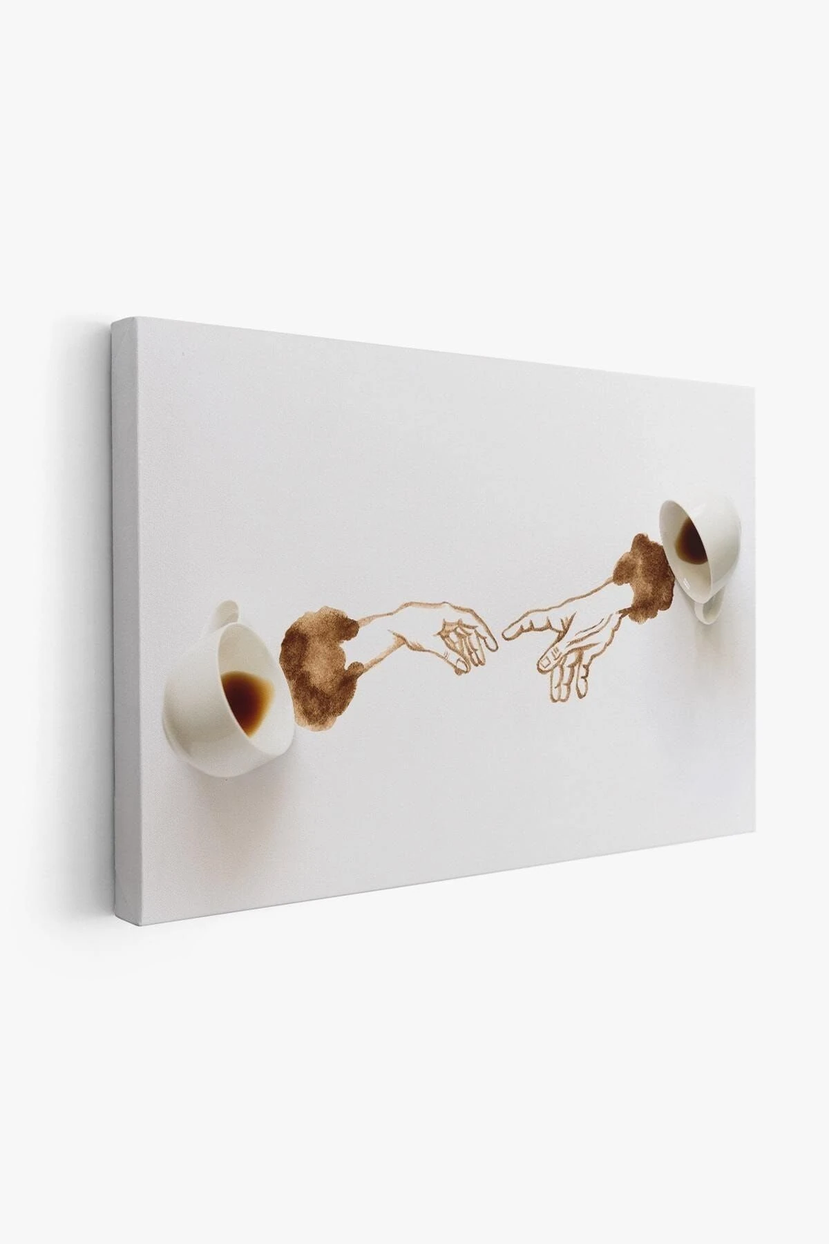 El Ele Espresso Fincanları Dekoratif Kanvas Duvar Tablosu