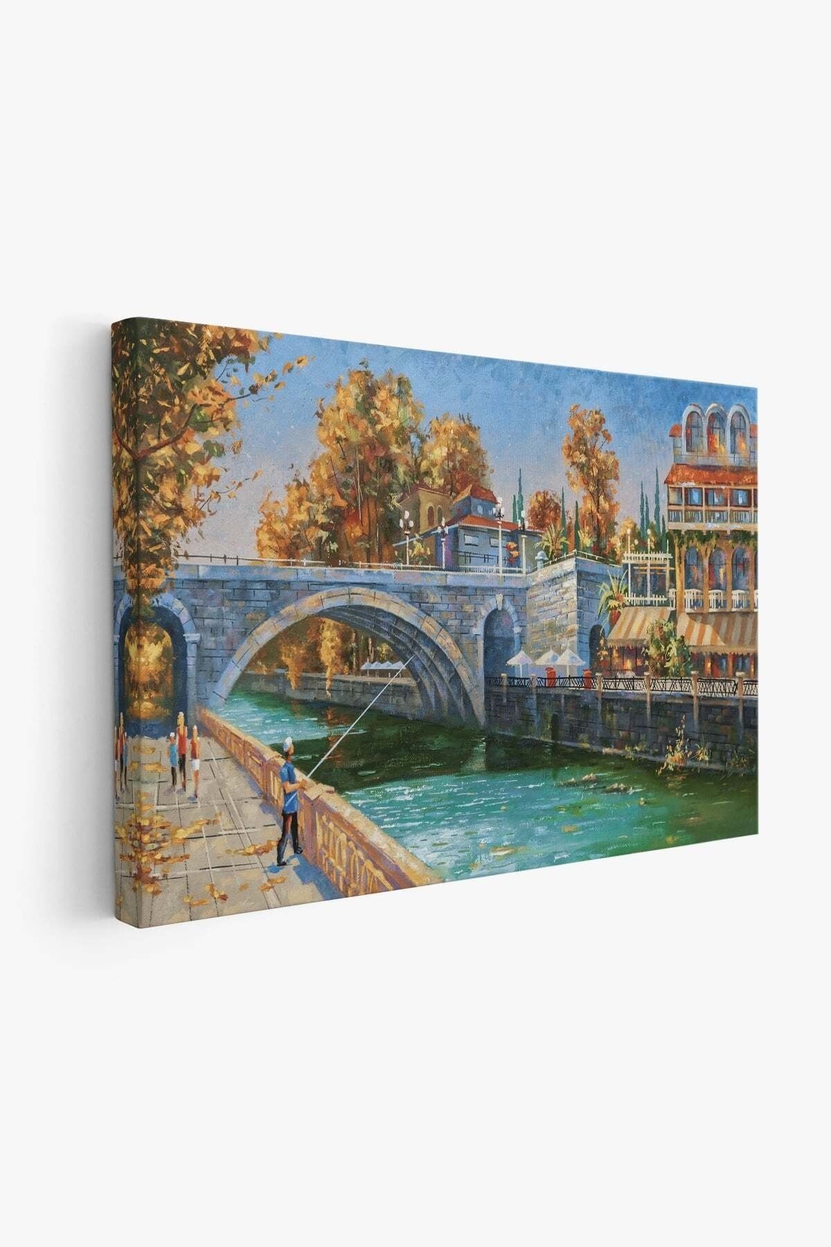 Soçhi Nehri Rusya Yağlıboya Görünüm Dekoratif Kanvas Duvar Tablosu