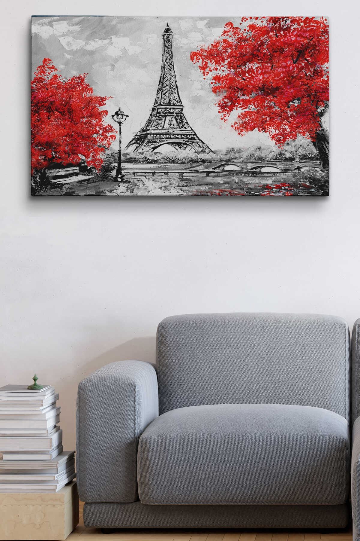 Paris Etfel Kulesi Yağlıboya Görünüm Dekoratif Kanvas Duvar Tablosu