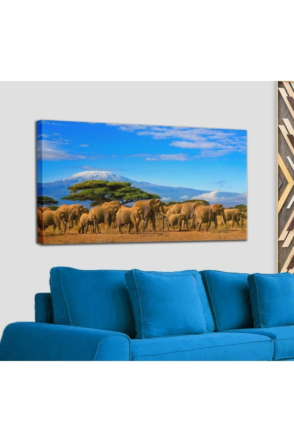 Fil Sürüsü Dekoratif Kanvas Tablo 1143