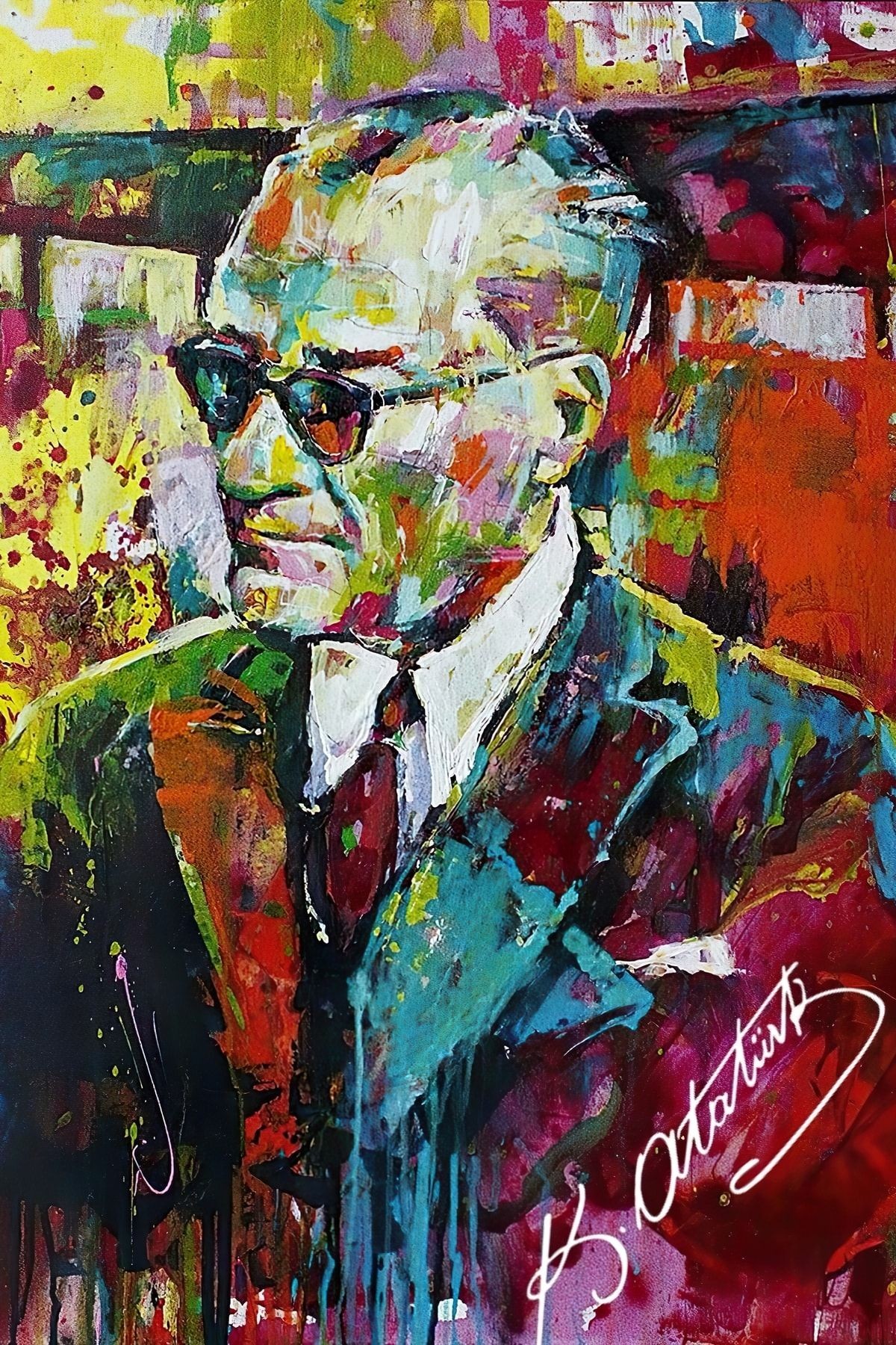 Atatürk Kanvas Tablo Dekoratif Atatürk Portre Tablo 63