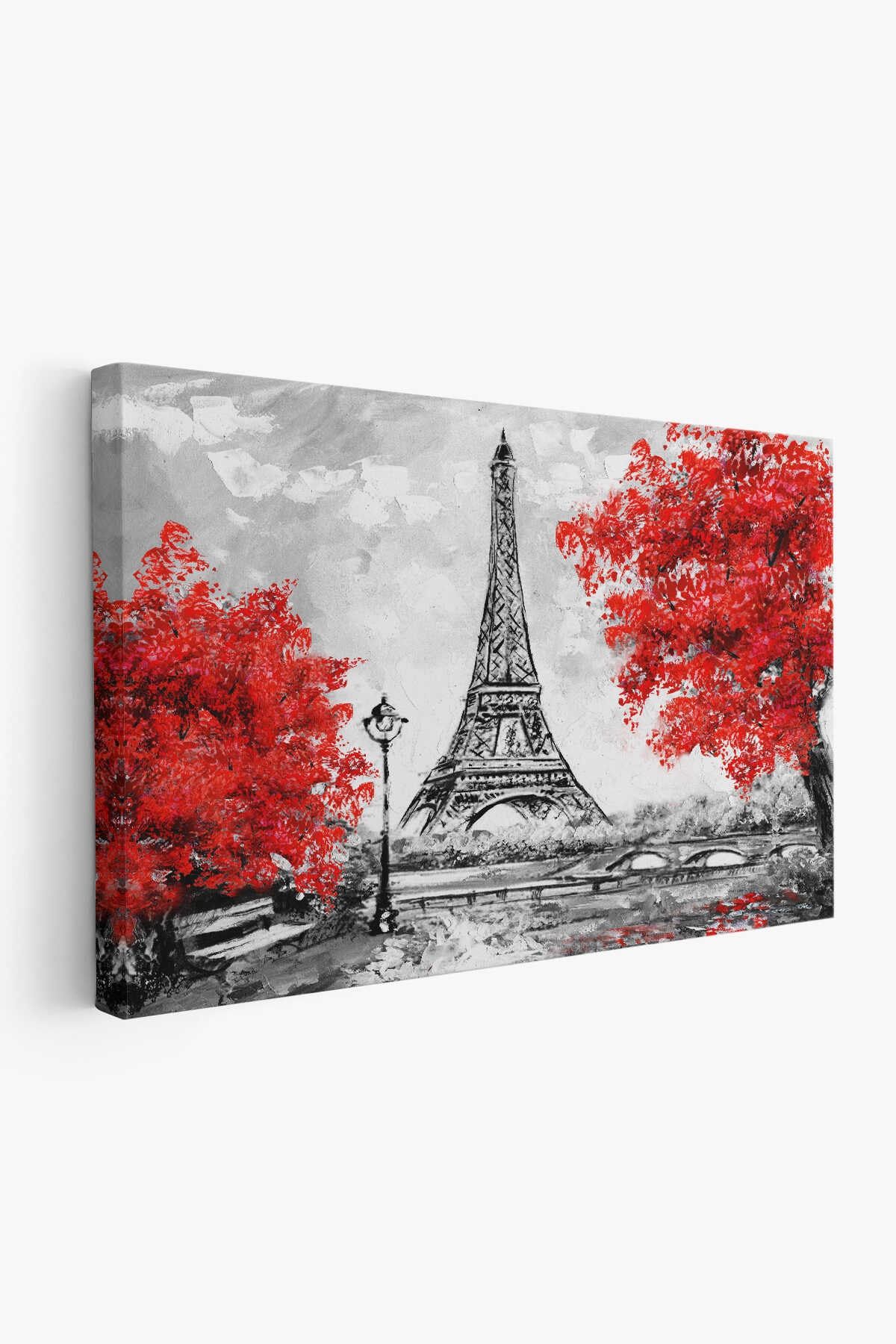 Paris Etfel Kulesi Yağlıboya Görünüm Dekoratif Kanvas Duvar Tablosu