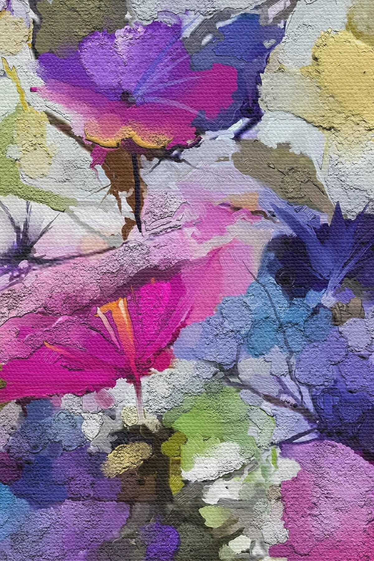 Modern Sanat Soyut Çiçekler Dekoratif Kanvas Duvar Tablo