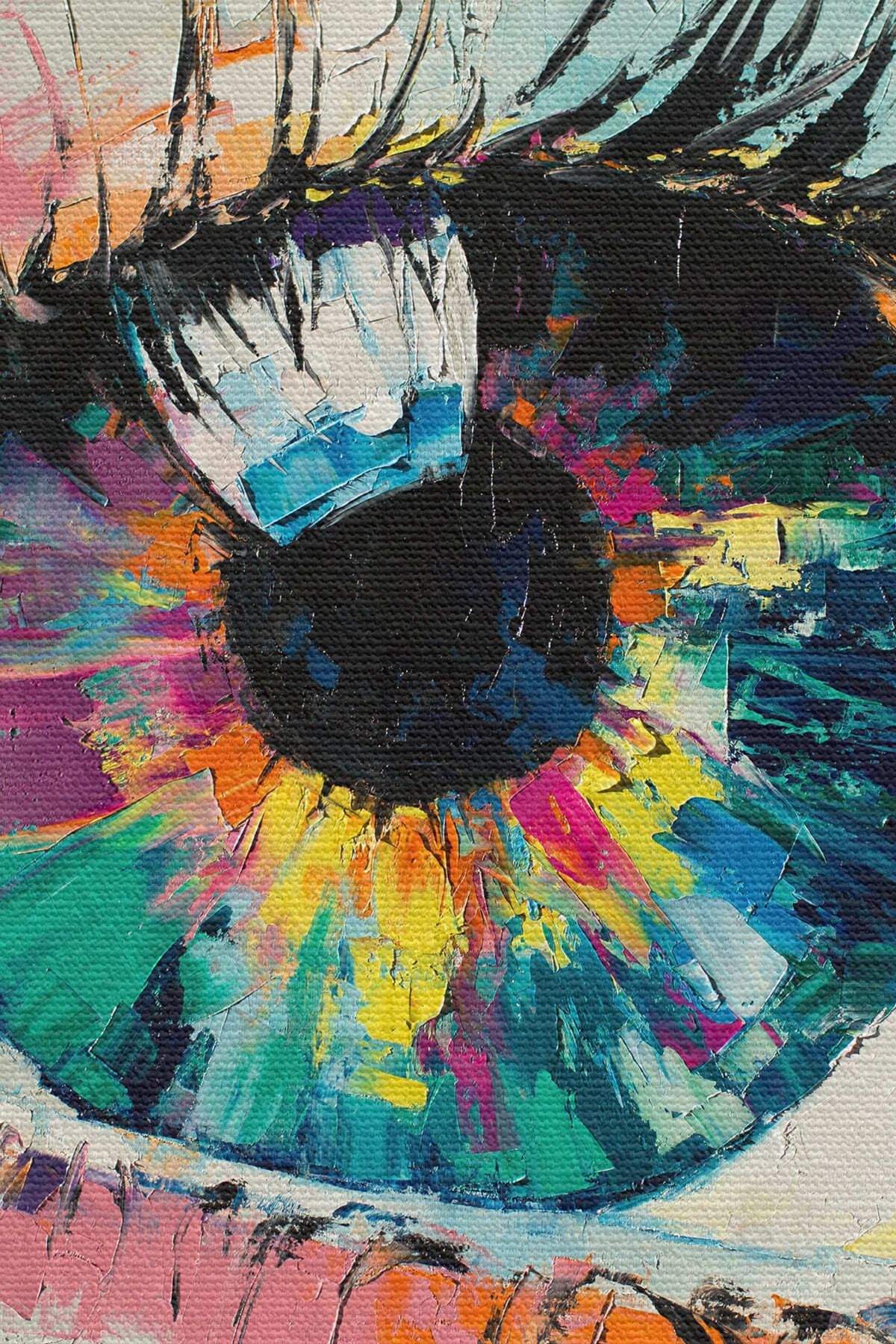 Gözün Kavramsal Soyut Resmi Yağlıboya Görünüm Kanvas Duvar Tablosu