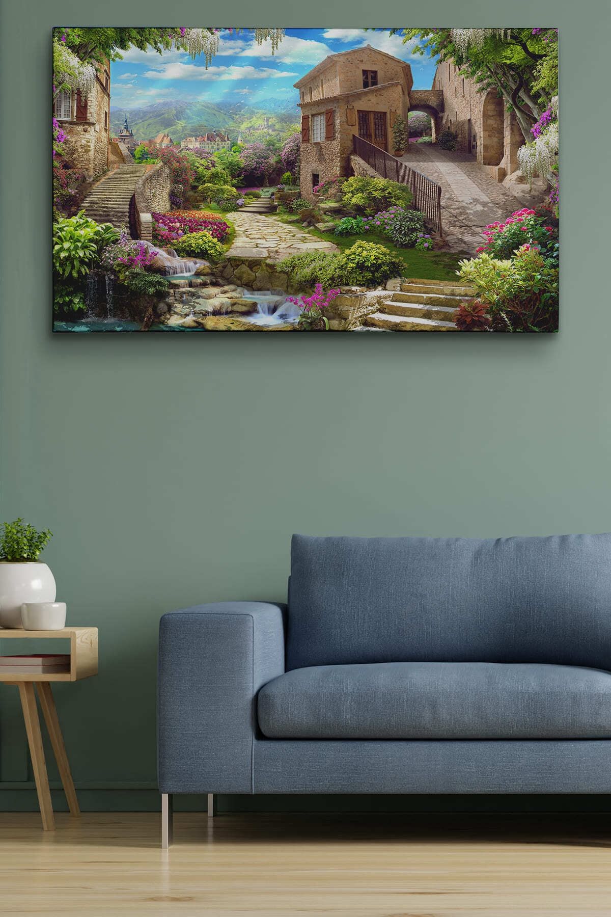 Avrupa Ev Manzarası Dekoratif Kanvas Duvar Tablosu