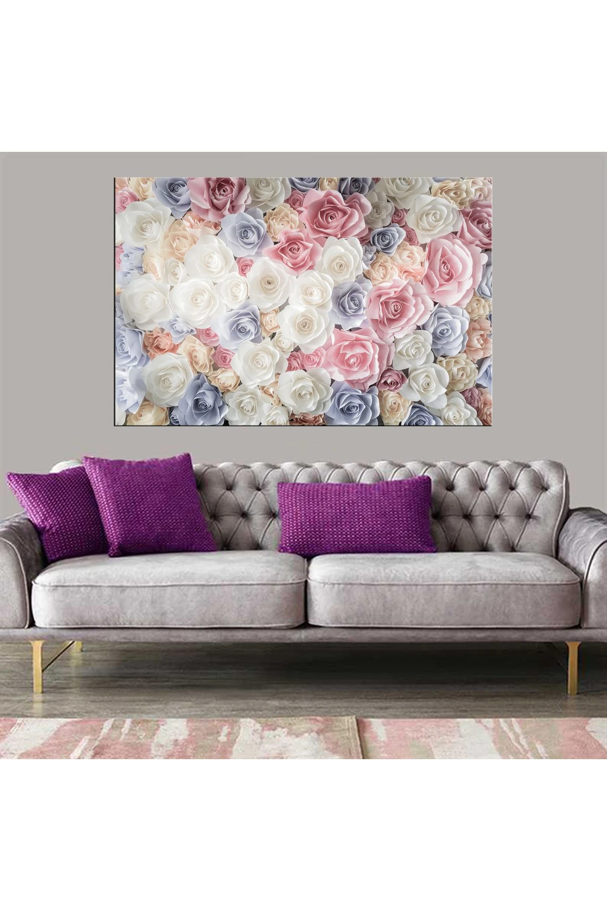 Dekoratif Baskı Çiçekler Kanvas Tablo