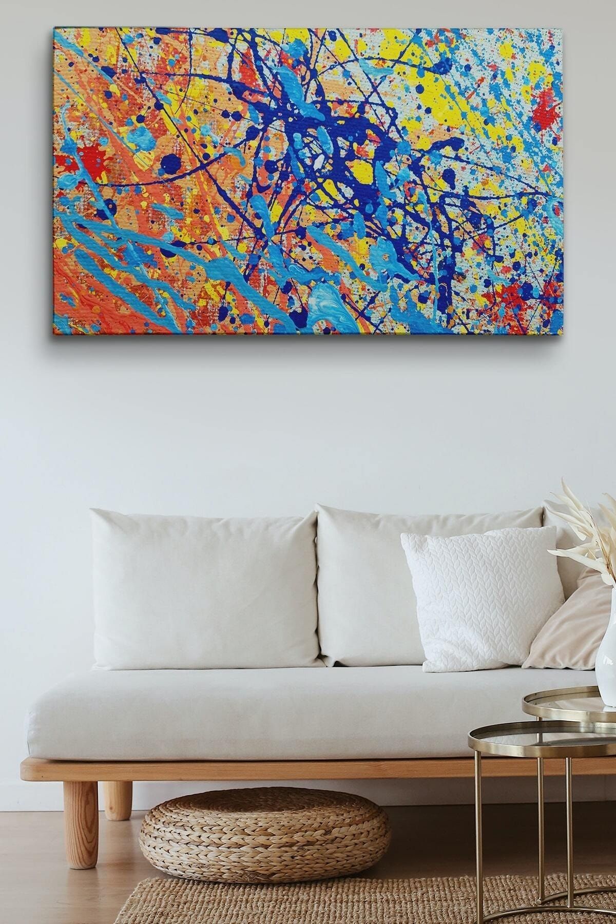 Soyut Sanatsal Yağlıboya Görünüm Dekoratif Kanvas Duvar Tablosu