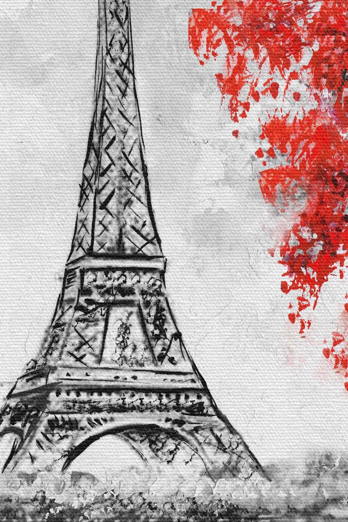 Paris Etfel Kulesi Yağlıboya Görünüm Dekoratif Kanvas Duvar Tablosu