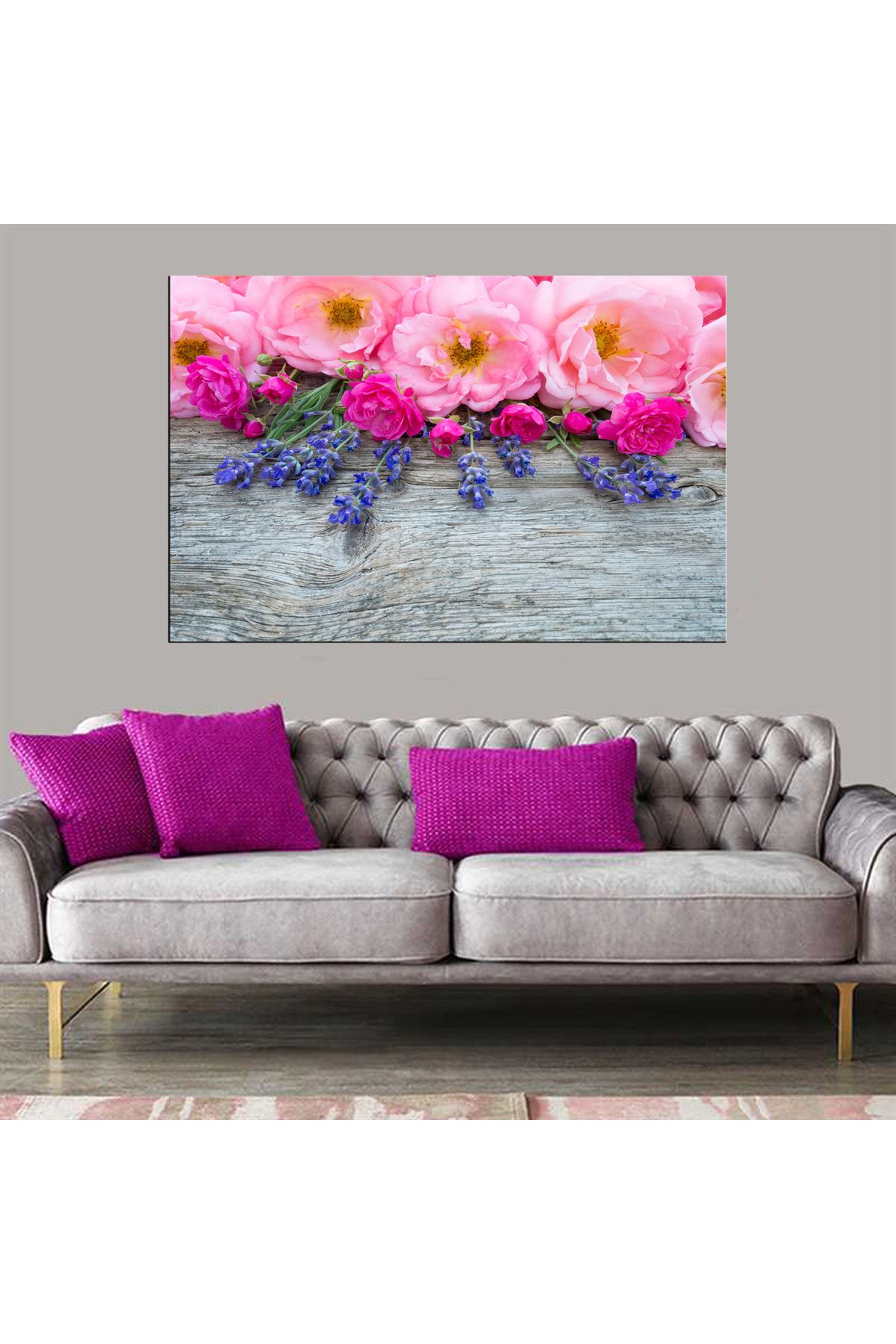 Dekoratif Baskı Çiçekler Kanvas Tablo