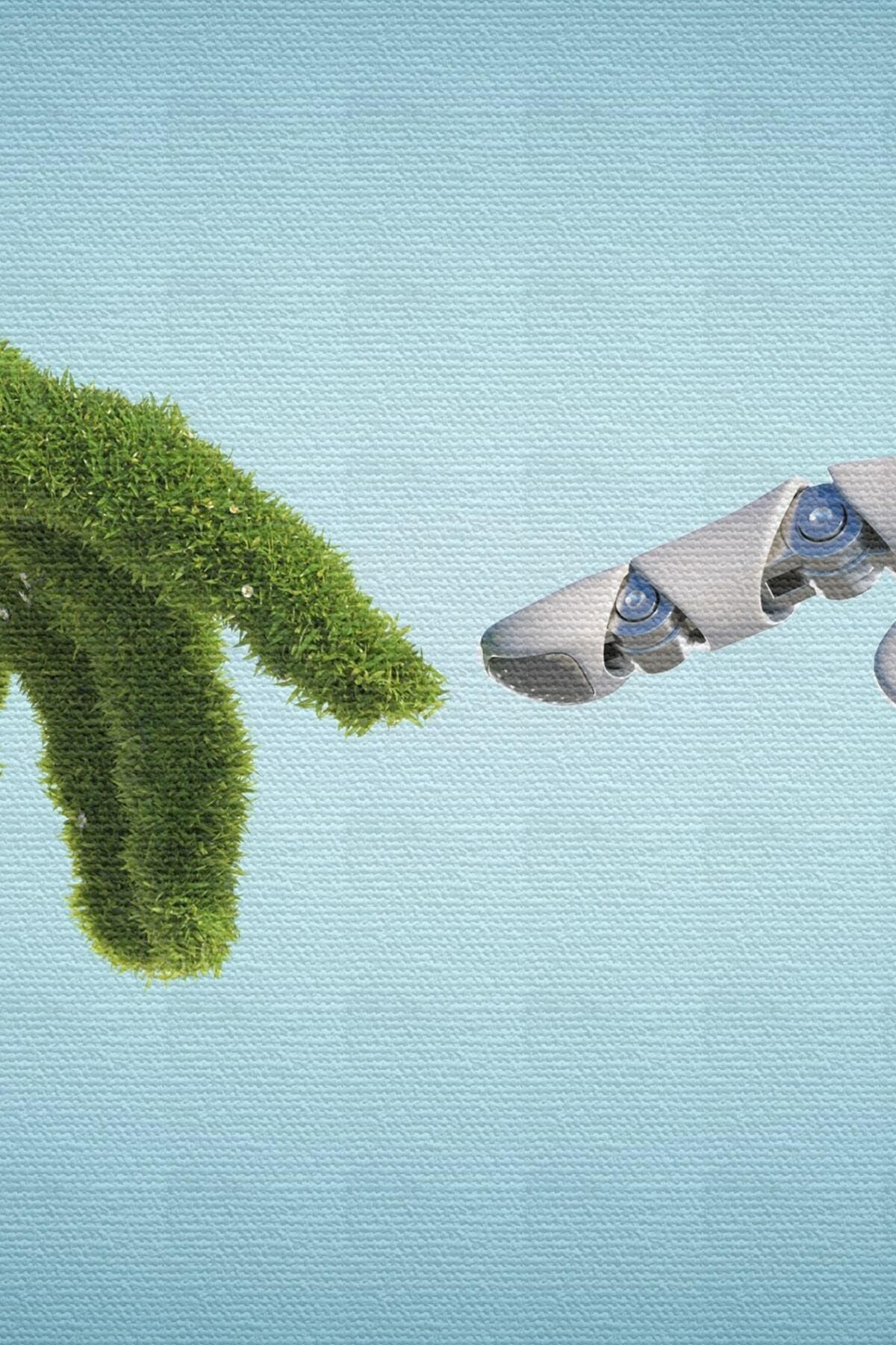 Doğa Ve Teknoloji Soyut Dekoratif Kanvas Duvar Tablosu