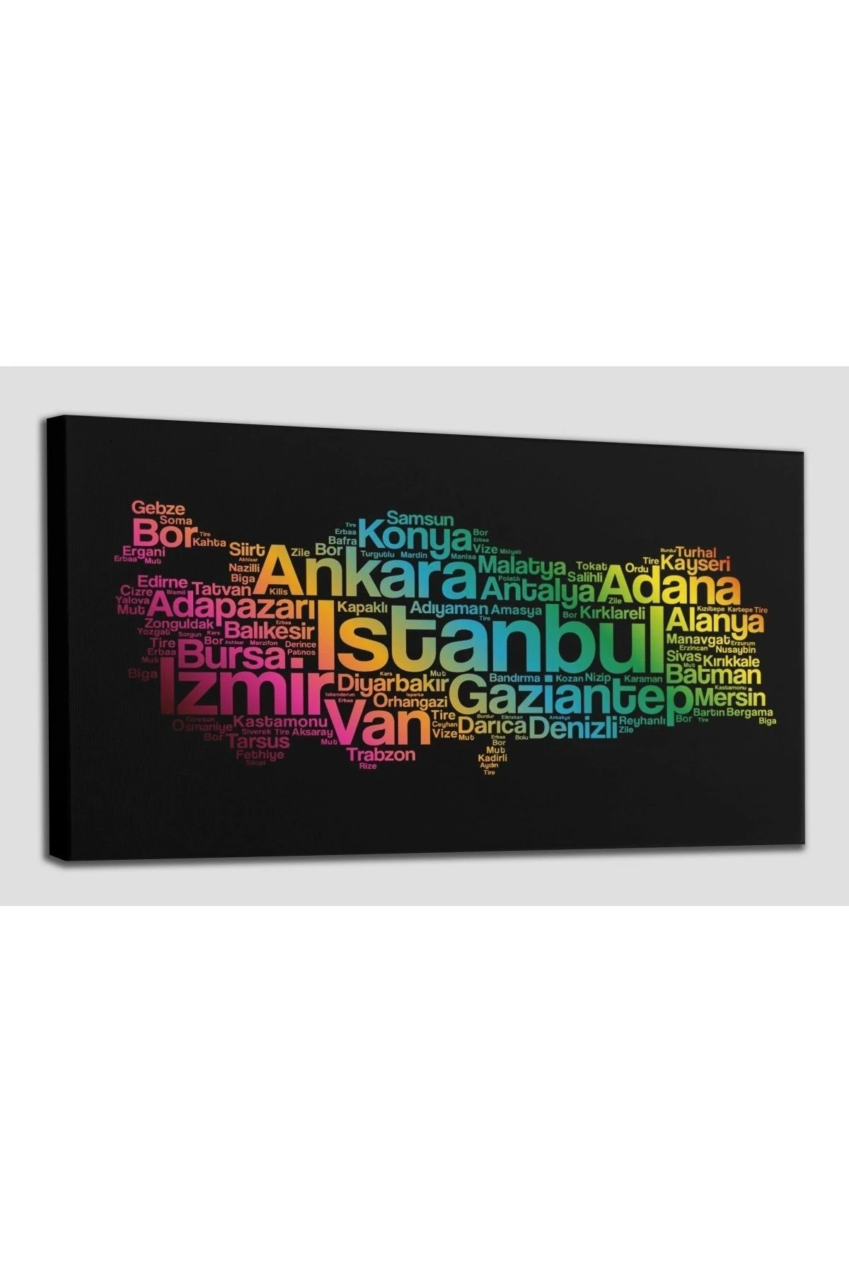 Avrupa Haritası Renkli Dekoratif Kanvas Tablo 1225